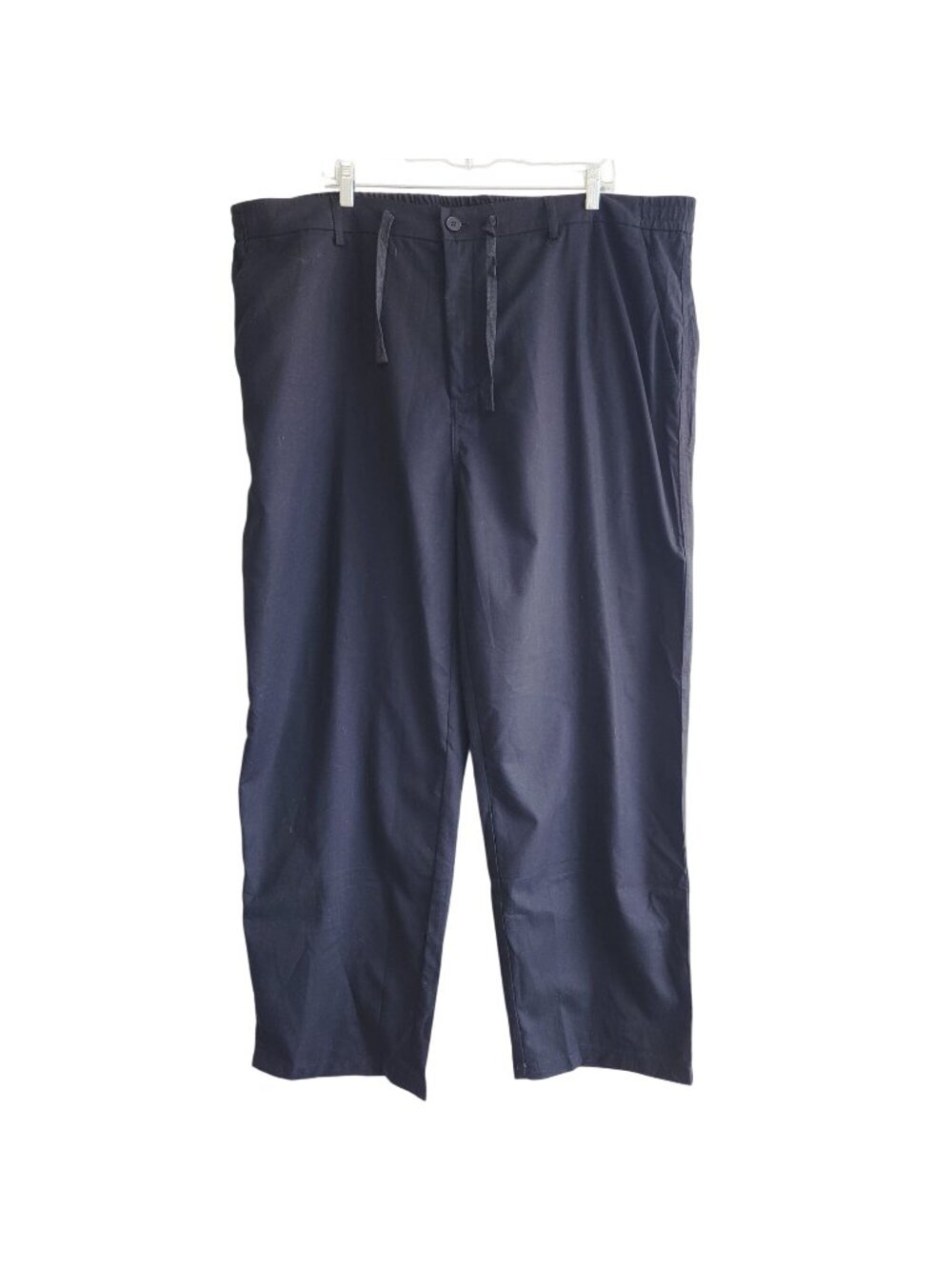 Mens Black Elastic Waist Drawstring Pants Size 3XL Relaxed Fit